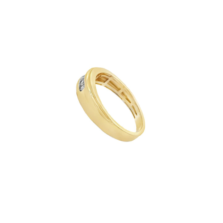 Men's Diamond Channel Wedding Band 10K Two Tone