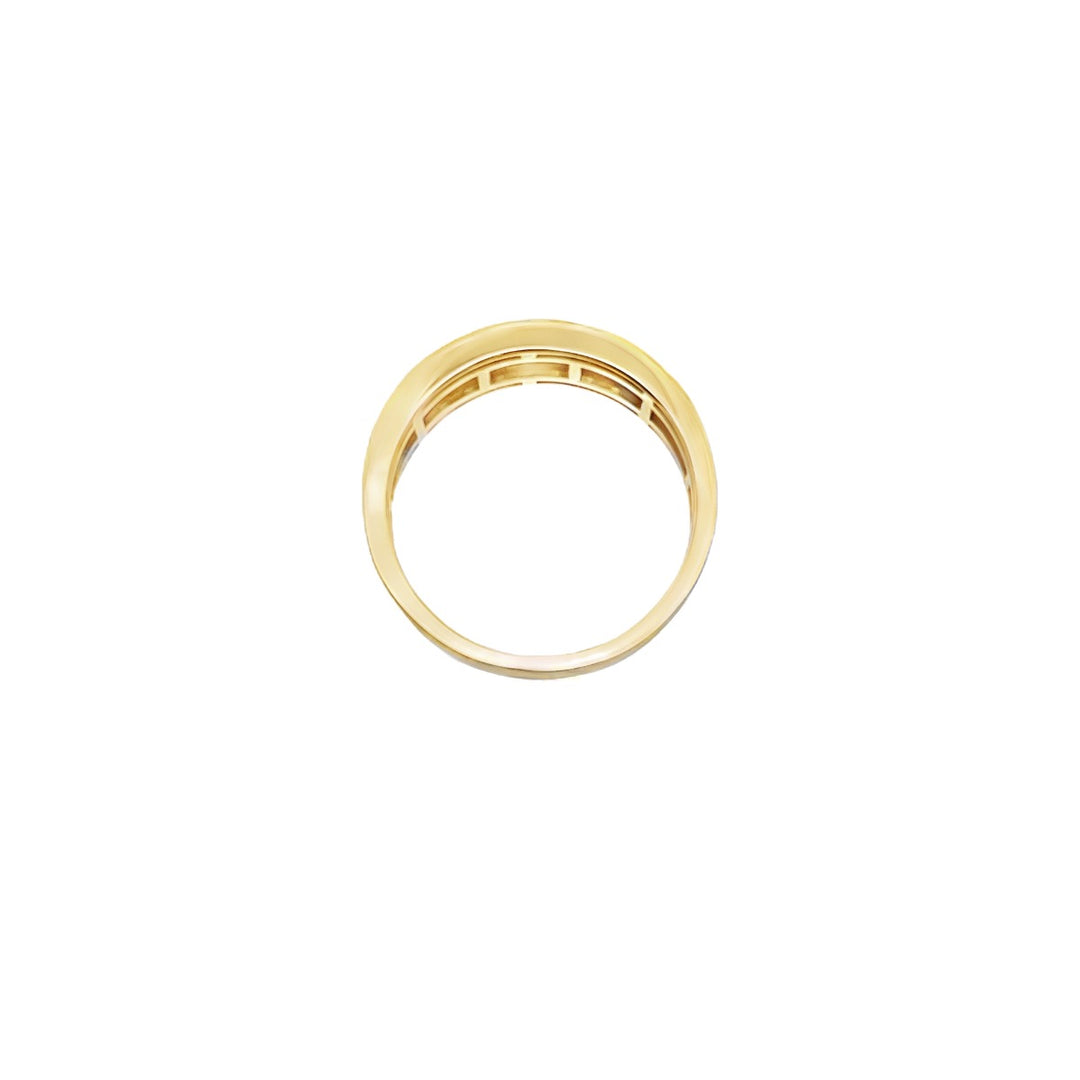 Men's Diamond Channel Wedding Band 10K Two Tone