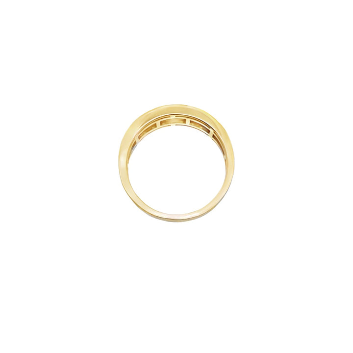 Men's Diamond Channel Wedding Band 10K Two Tone