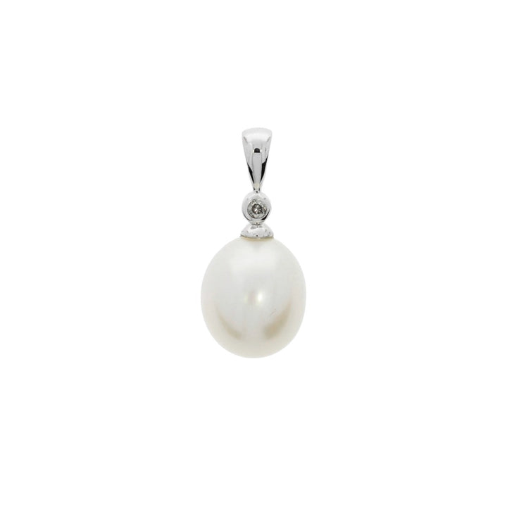 Pearl Diamond Pendant 10K White Gold
