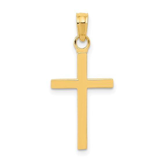 Polished Cross Pendant 14K Yellow Gold 23.7x11MM