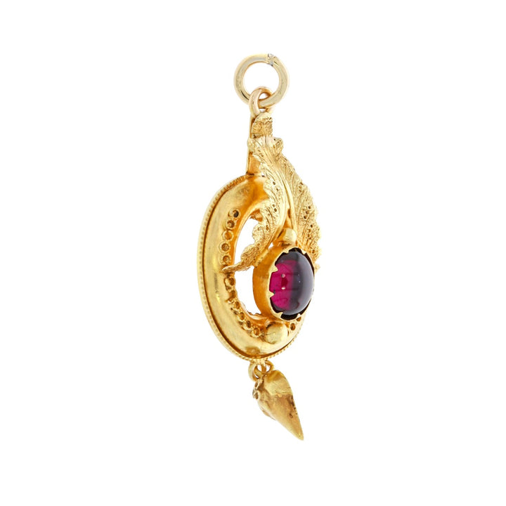 Garnet Pendant 1880's 14K Yellow Gold .70CT