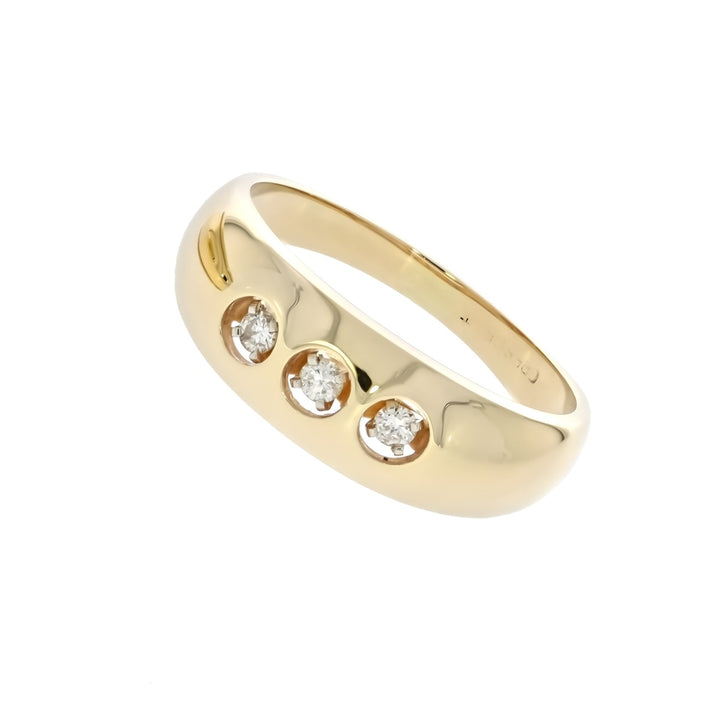 Diamond Three Stone Ring 14K Yellow Gold .15 CTW