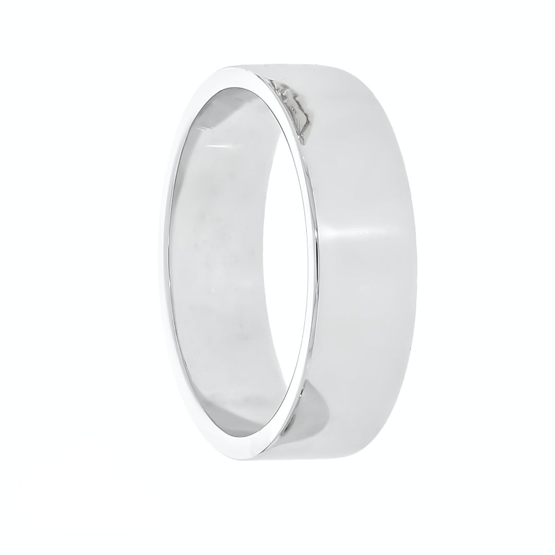 Flat Wedding Band 14K White Gold