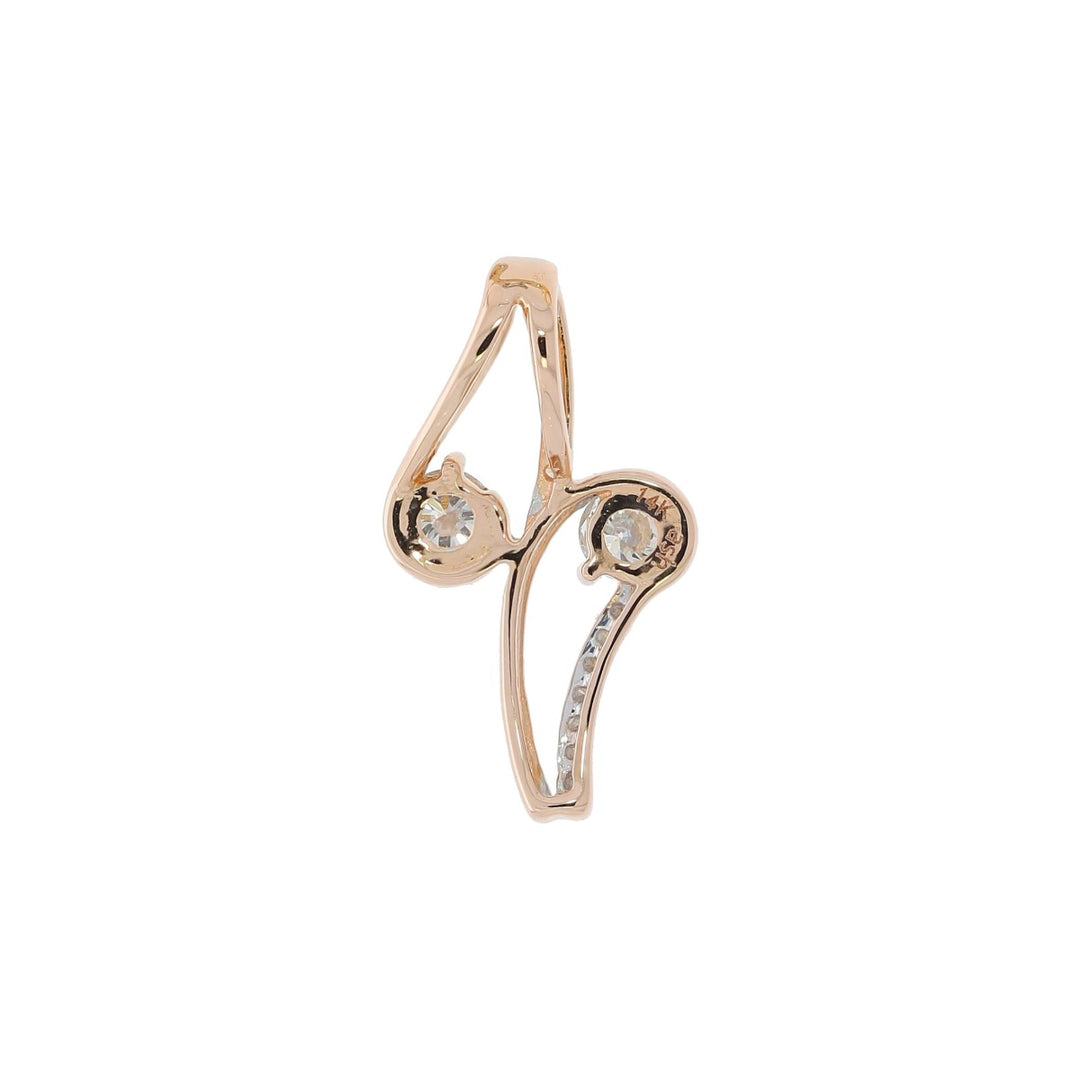 Diamond Pendant Necklace 14K Rose Gold .37CTW