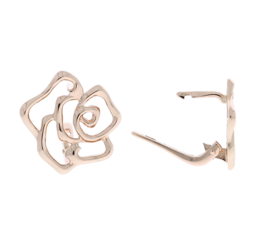 Rose Shaped Earrings 14K Rose Gold
