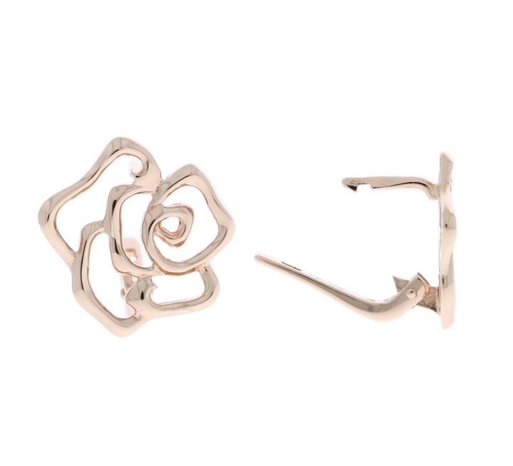Rose Shaped Earrings 14K Rose Gold