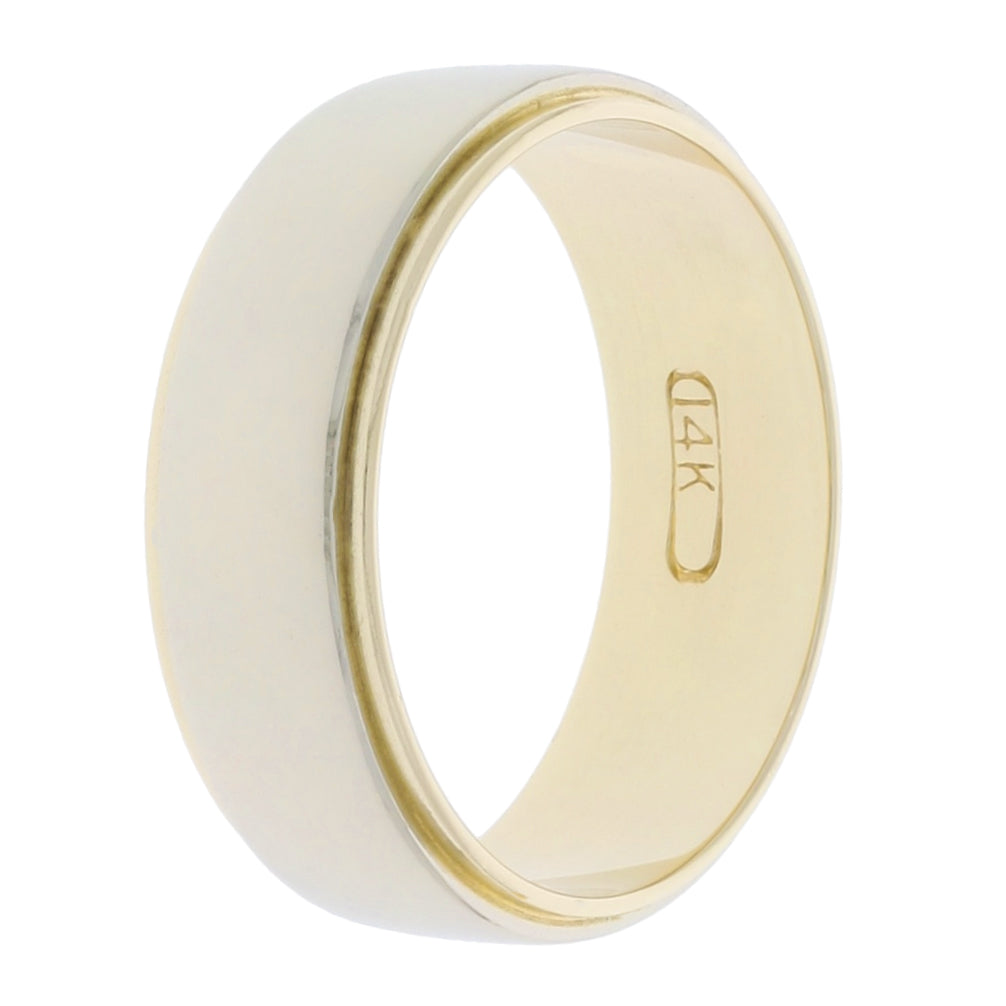 Step Edge 4MM Band 14K Two Tone