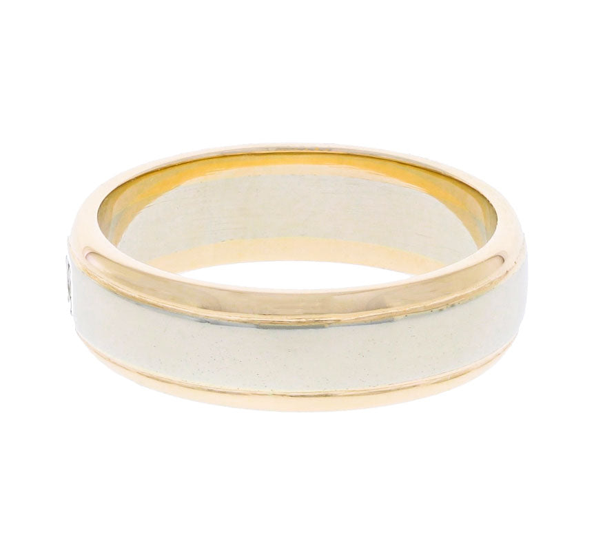 Diamond Accented Band 14K Two Tone