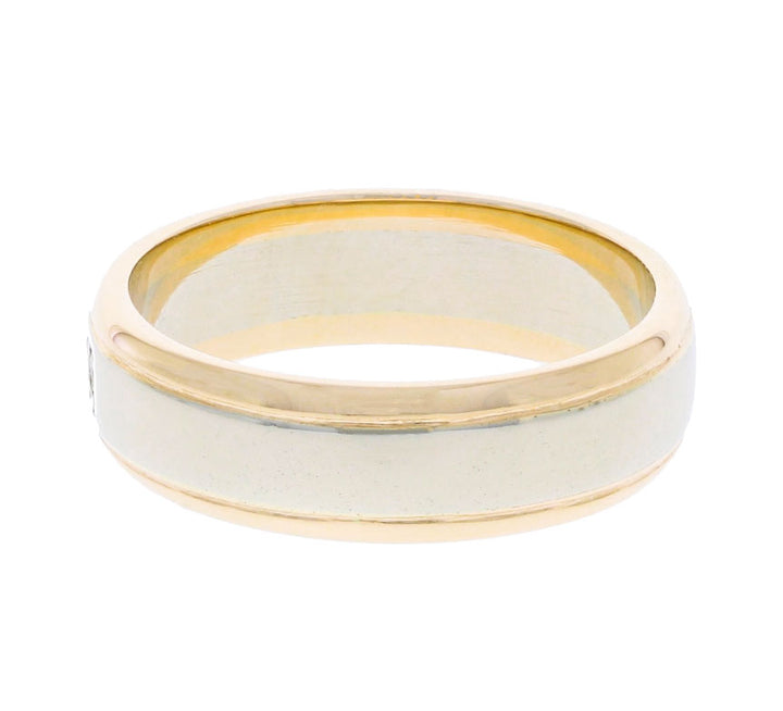 Diamond Accented Band 14K Two Tone