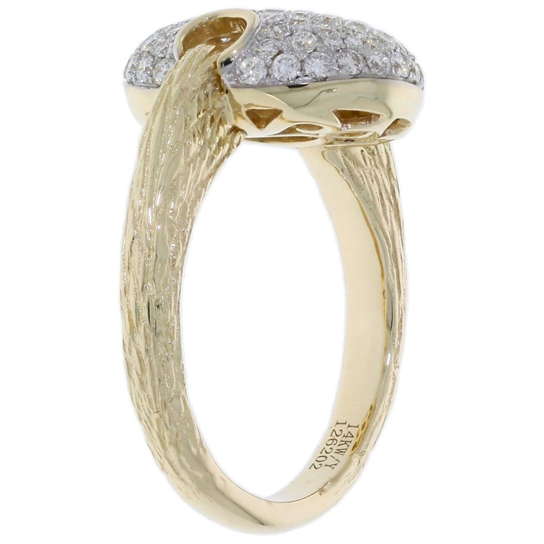 Pave Cluster Diamond Ring 14K Two Tone .85 CTW