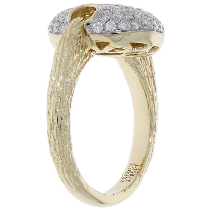 Pave Cluster Diamond Ring 14K Two Tone .85 CTW