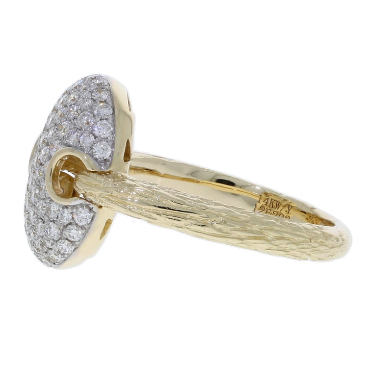 Pave Cluster Diamond Ring 14K Two Tone .85 CTW