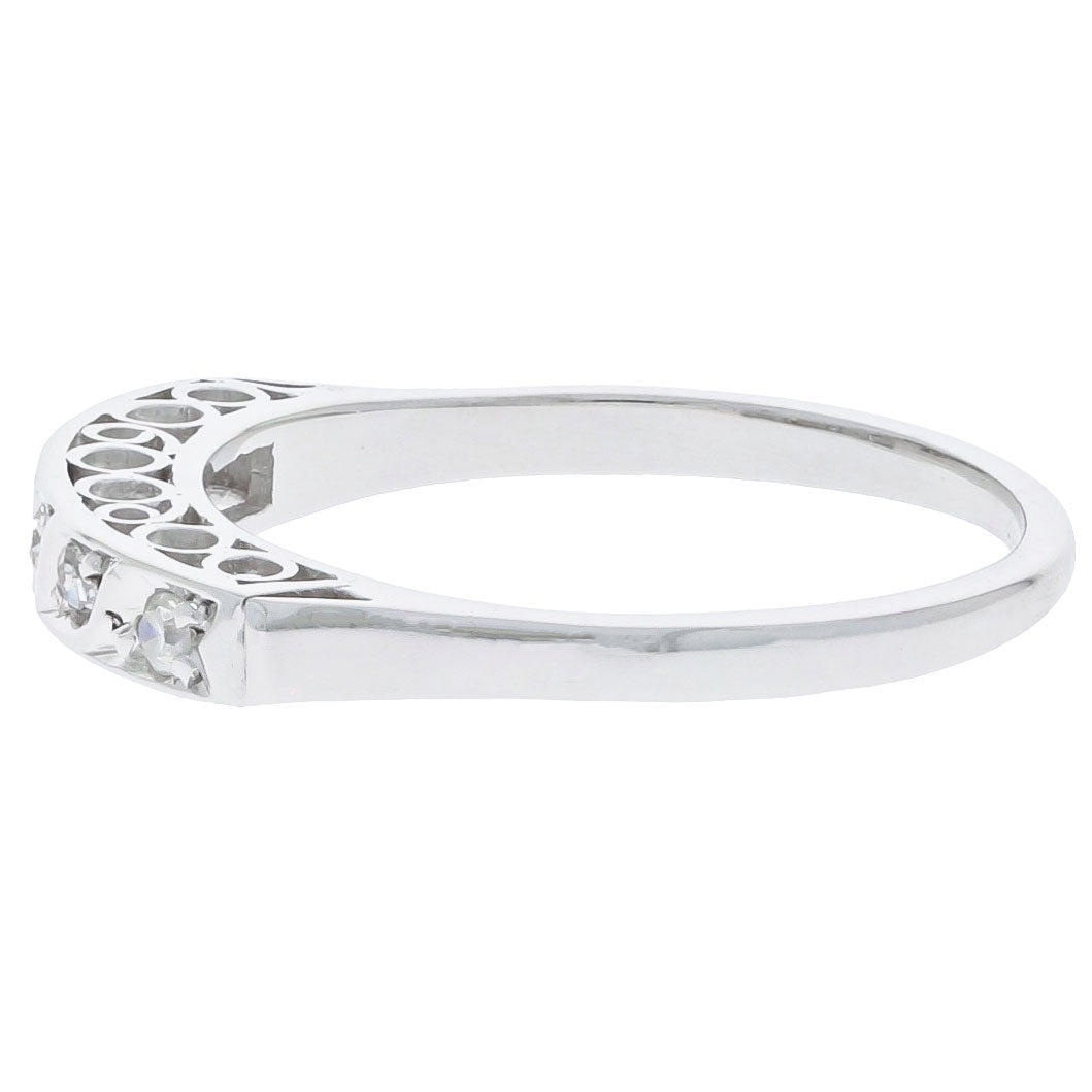 Diamond Vintage Band 14K White Gold .05 CTW
