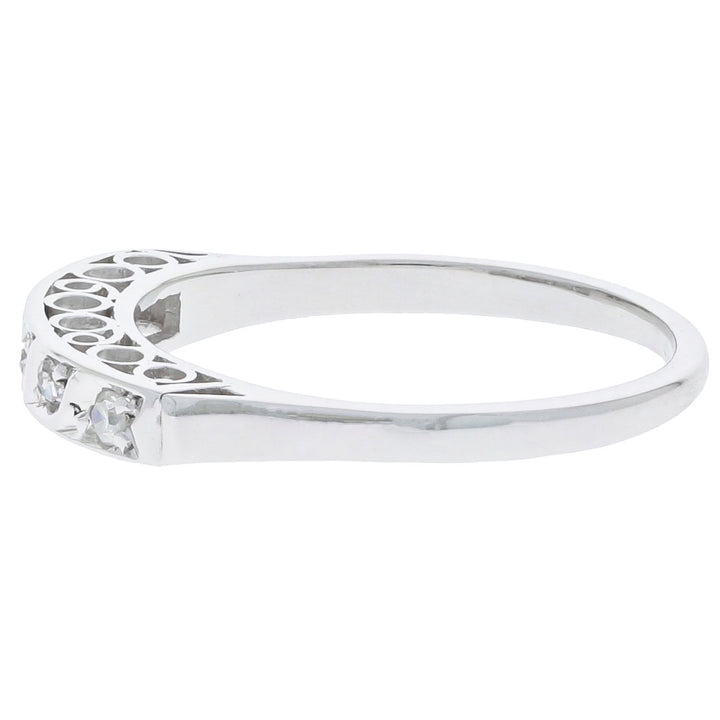 Diamond Vintage Band 14K White Gold .05 CTW