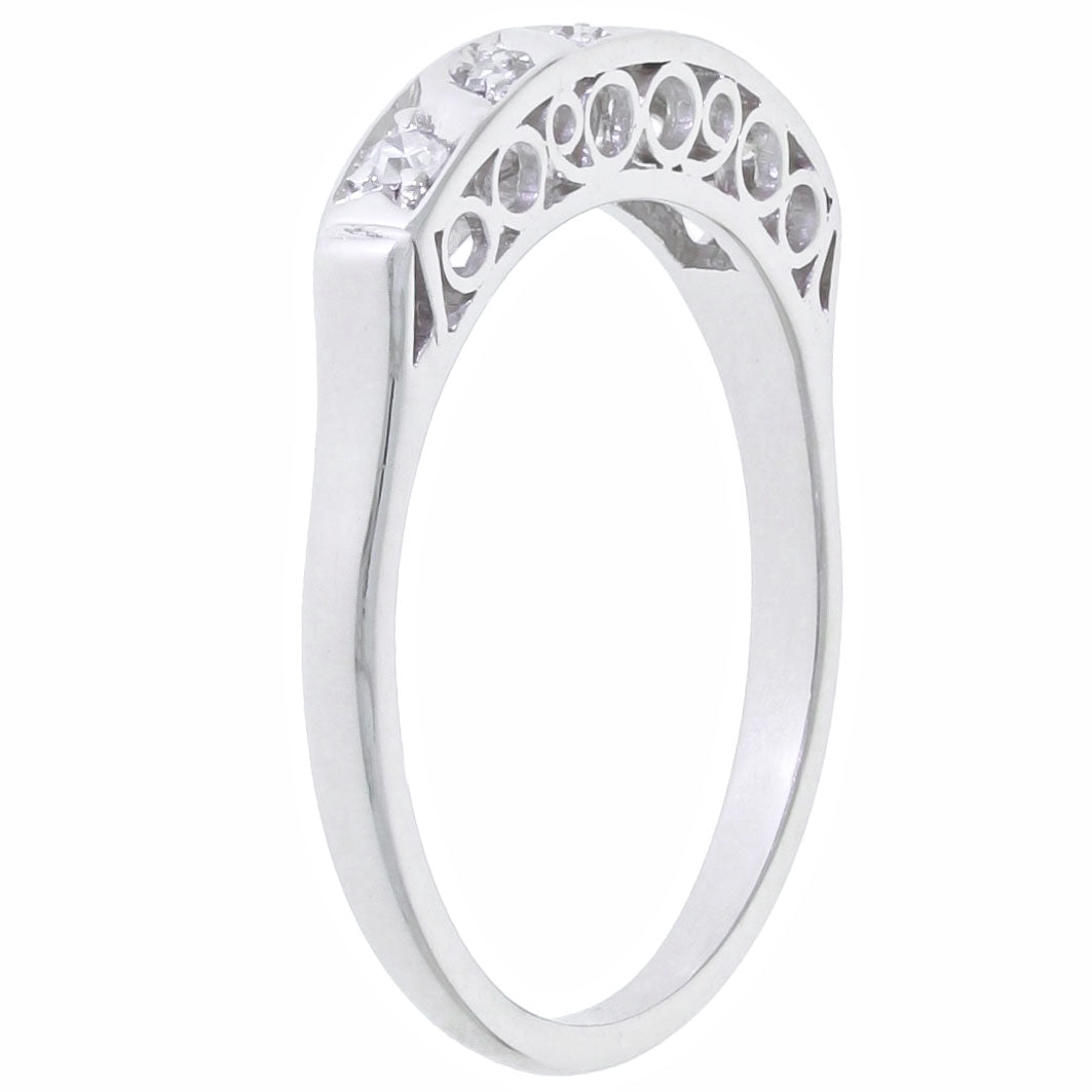 Diamond Vintage Band 14K White Gold .05 CTW