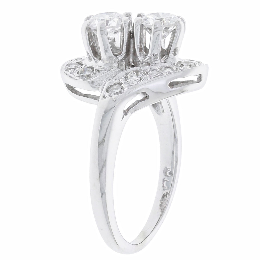 Vintage Diamond Ring 14K White Gold .72 CTW