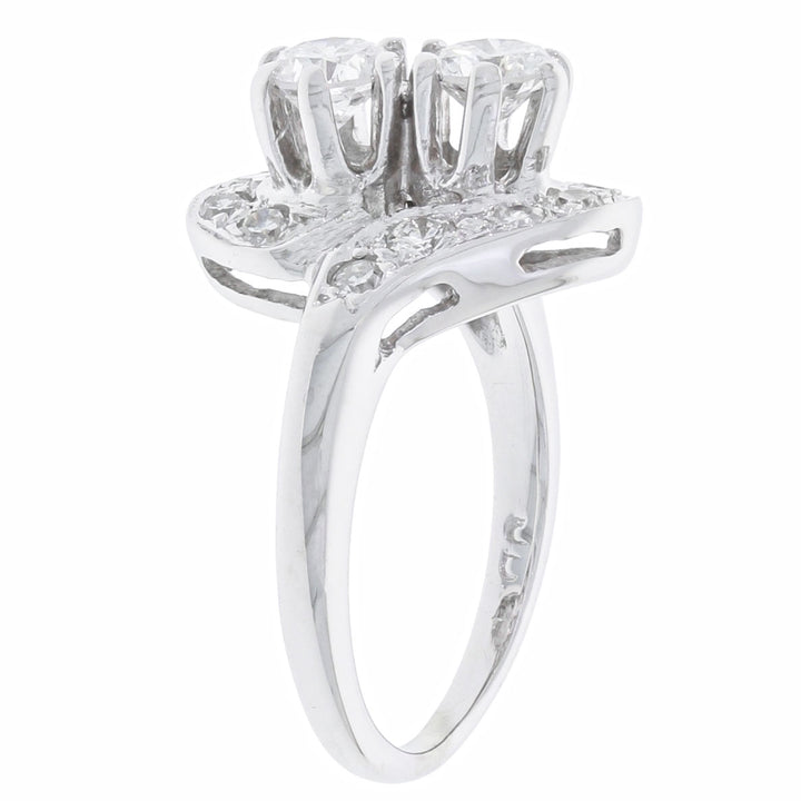 Vintage Diamond Ring 14K White Gold .72 CTW