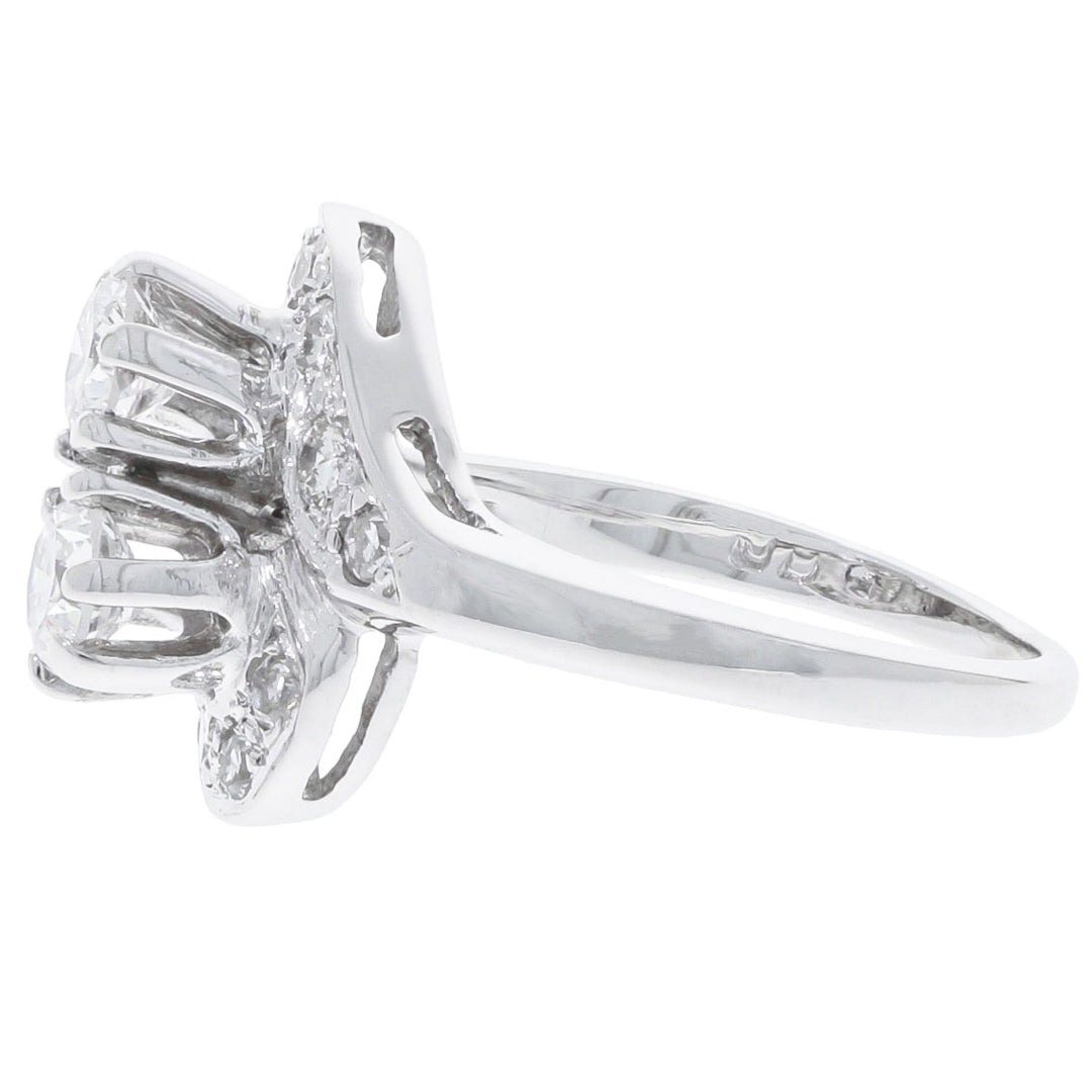 Vintage Diamond Ring 14K White Gold .72 CTW