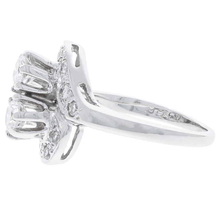 Vintage Diamond Ring 14K White Gold .72 CTW