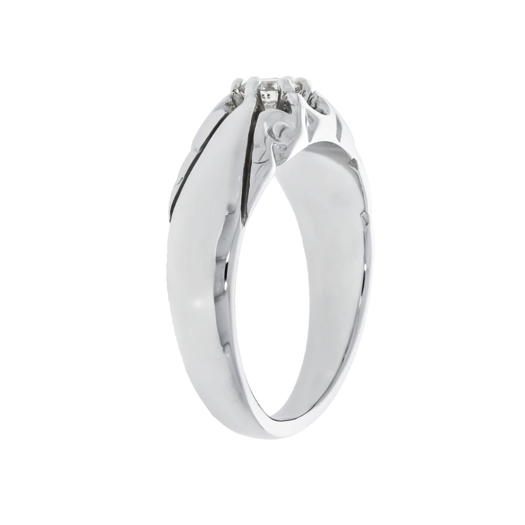 Diamond Vintage Ring 14K White Gold .18CTW