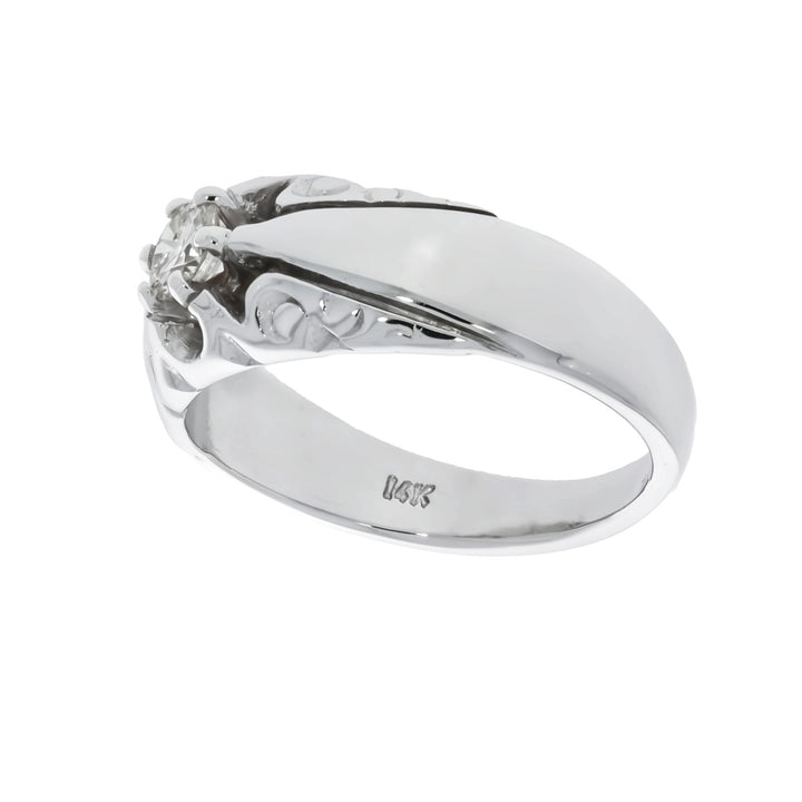 Diamond Vintage Ring 14K White Gold .18CTW