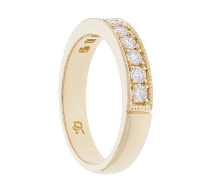 Milgrain Diamond Wedding Band 14K Yellow Gold .54 CTW