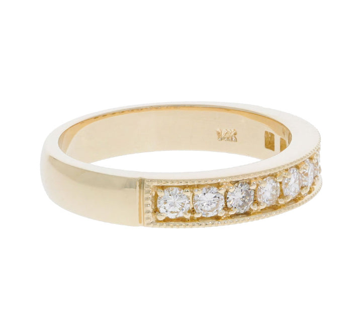 Milgrain Diamond Wedding Band 14K Yellow Gold .54 CTW