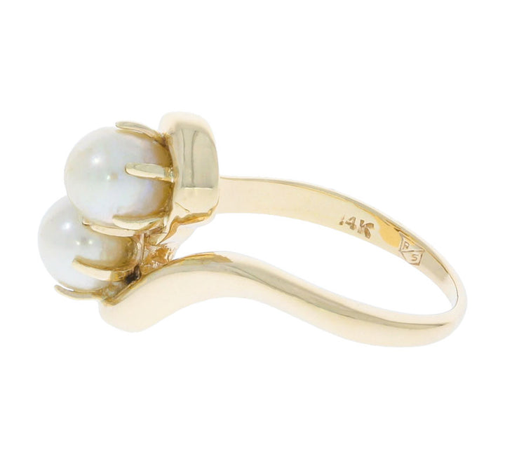 Pearl Swirl Ring 14K Yellow Gold