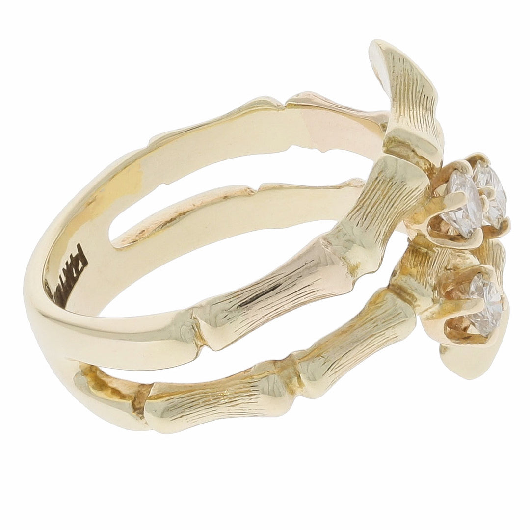 Diamond Bamboo Ring 14K Yellow Gold .27 CTW