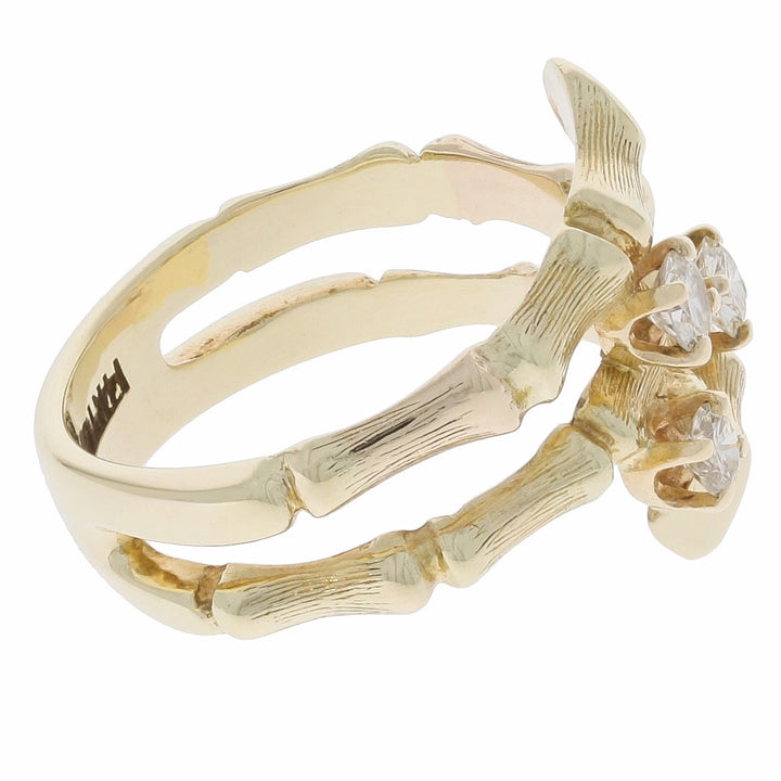 Diamond Bamboo Ring 14K Yellow Gold .27 CTW