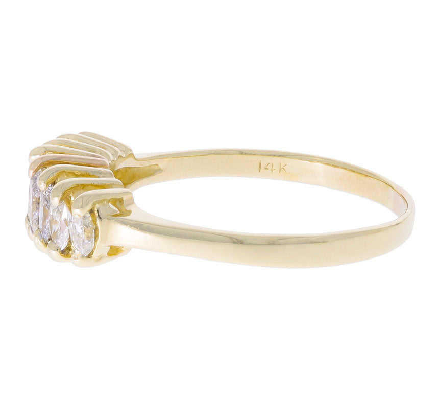 Marquise Diamond Ring 14K Yellow Gold 1 CTW
