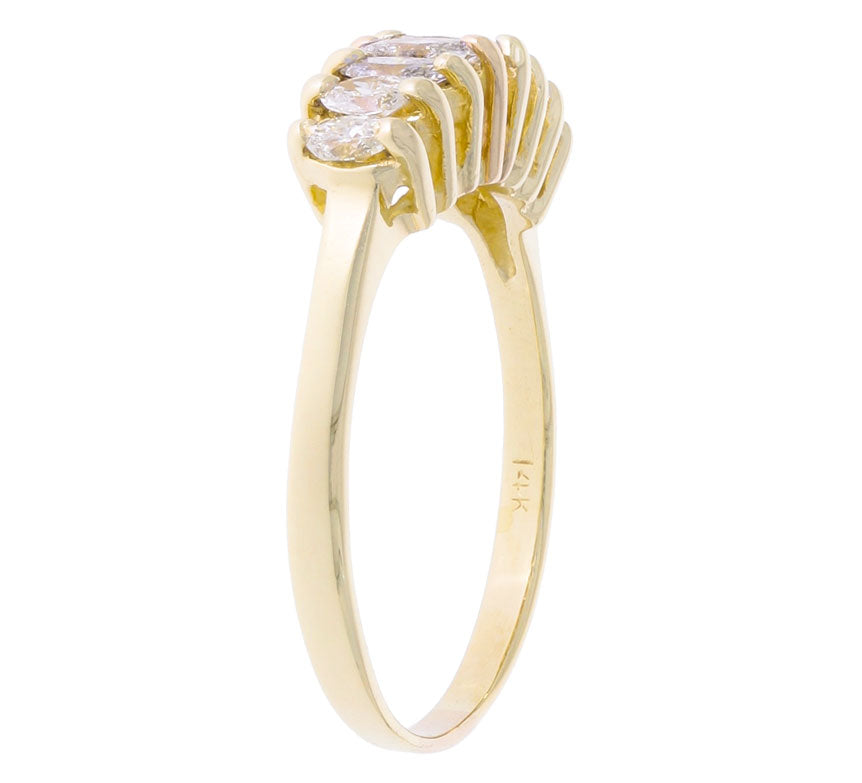 Marquise Diamond Ring 14K Yellow Gold 1 CTW