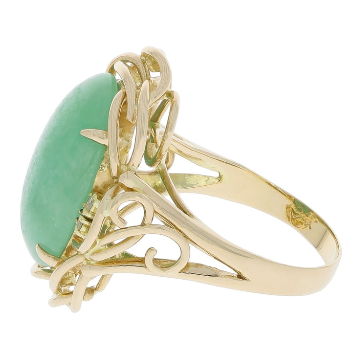 Jade Woven Ring 14K Yellow Gold