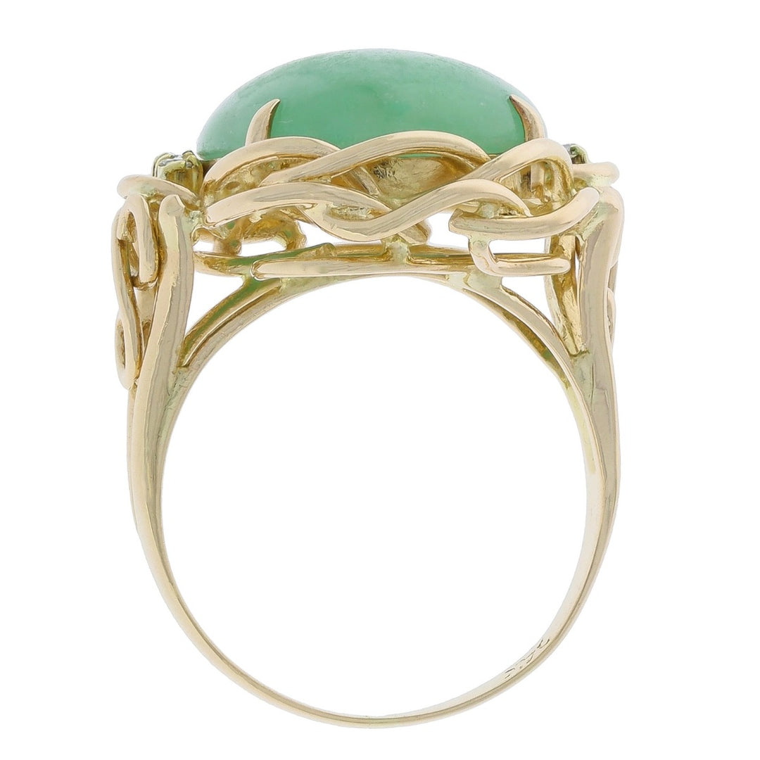Jade Woven Ring 14K Yellow Gold