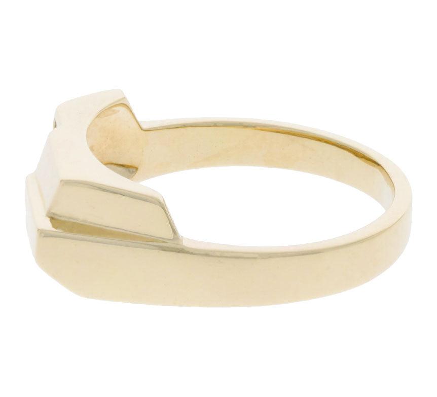 Men's Geometric Diamond Ring 14K Yellow Gold