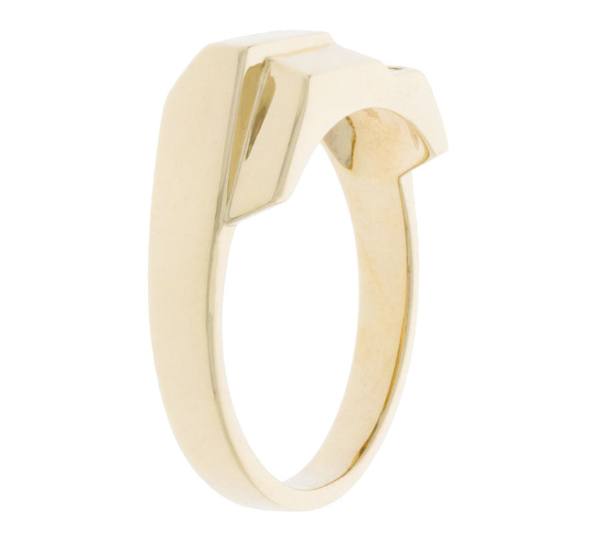 Men's Geometric Diamond Ring 14K Yellow Gold