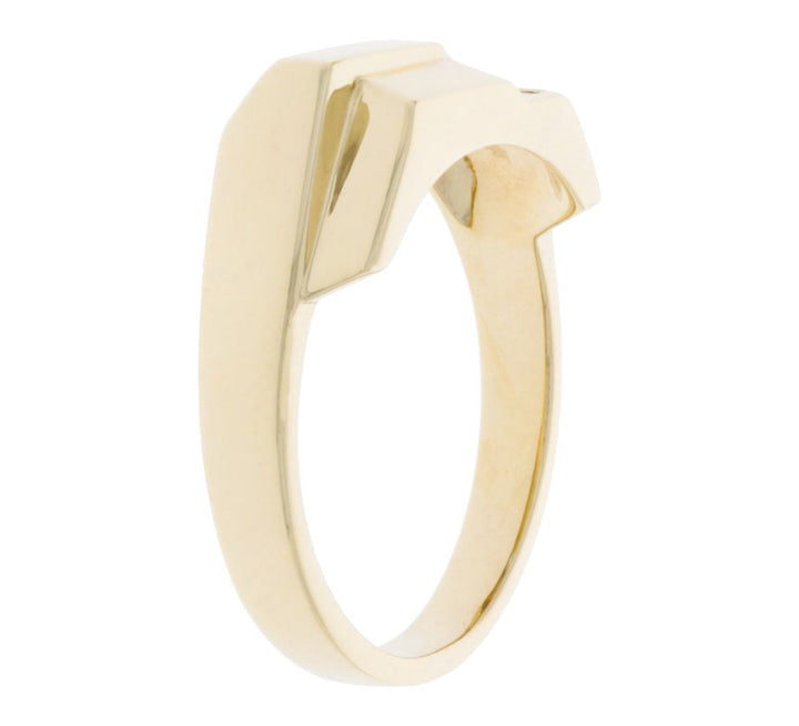 Men's Geometric Diamond Ring 14K Yellow Gold