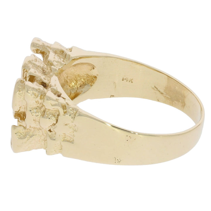 Men's Nugget Style Ring 14K Yellow Gold
