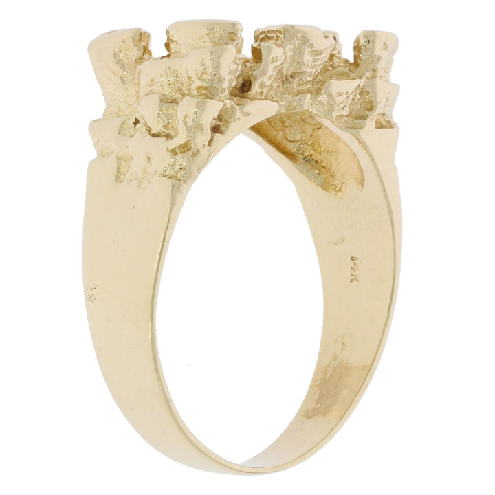 Men's Nugget Style Ring 14K Yellow Gold