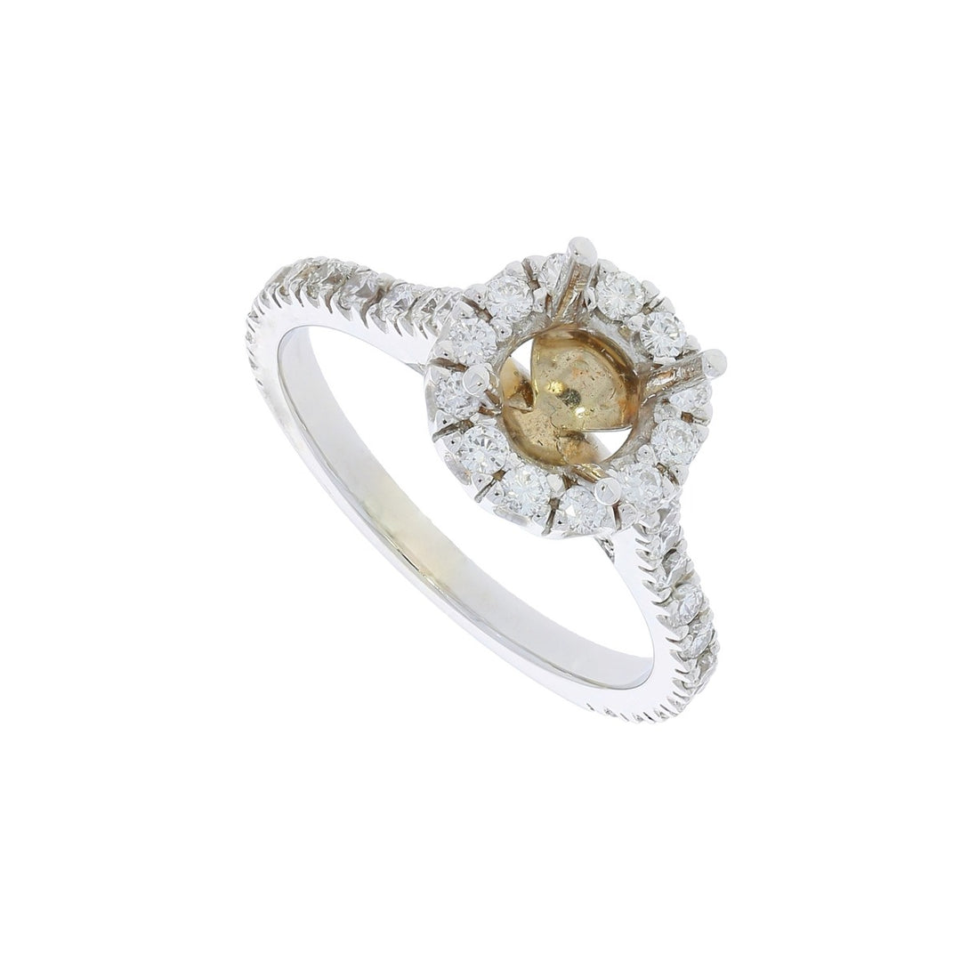 Diamond and Heart Ring Setting 14K White Gold .86 CTW