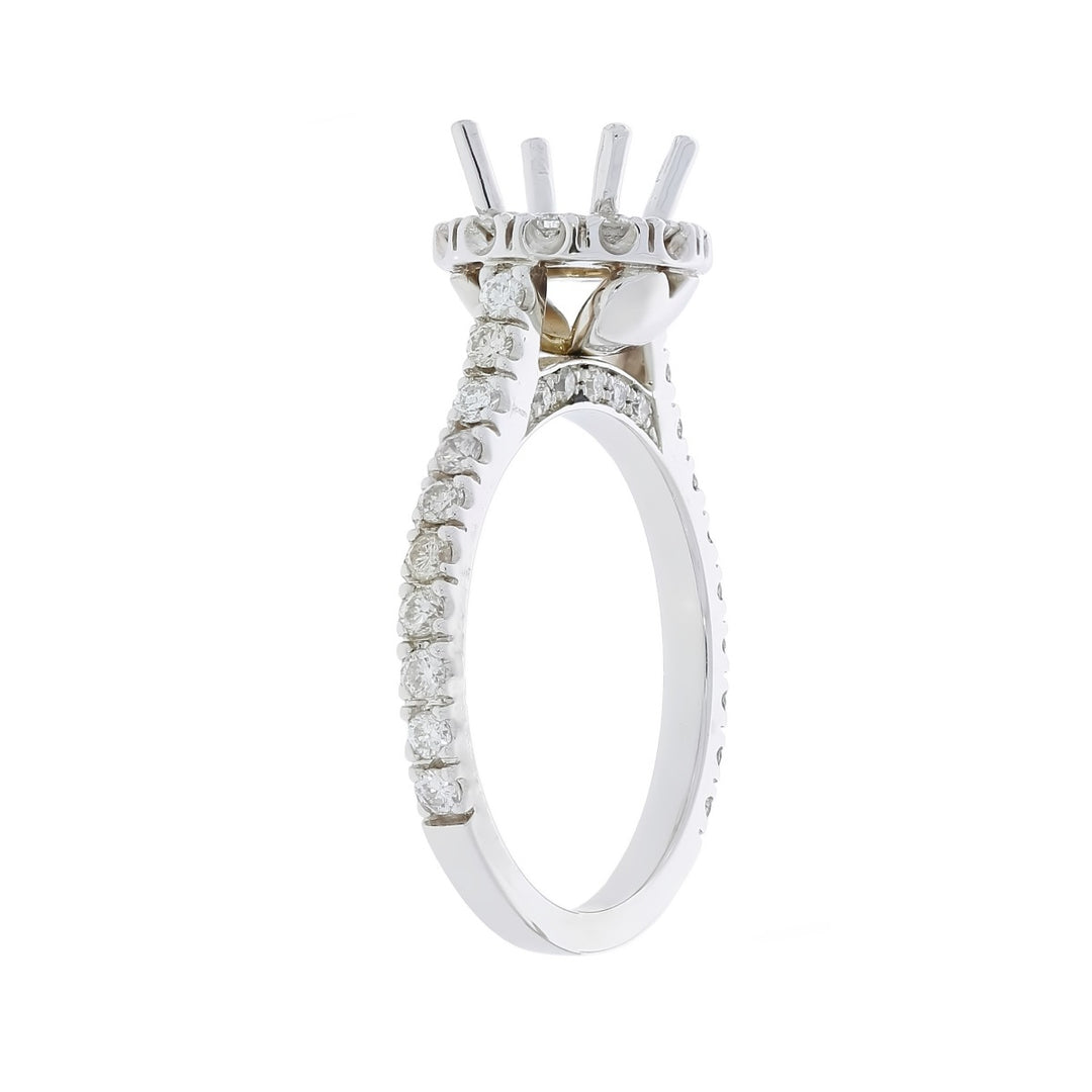Diamond and Heart Ring Setting 14K White Gold .86 CTW