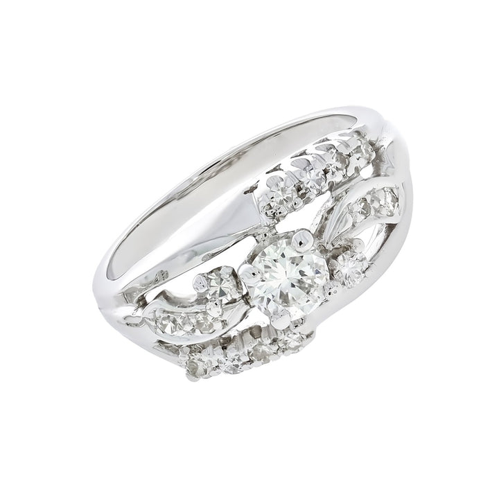 Diamond Cluster Ring 14K White Gold .36 CTW