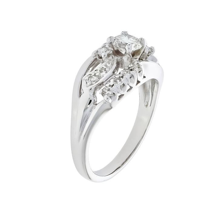 Diamond Cluster Ring 14K White Gold .36 CTW