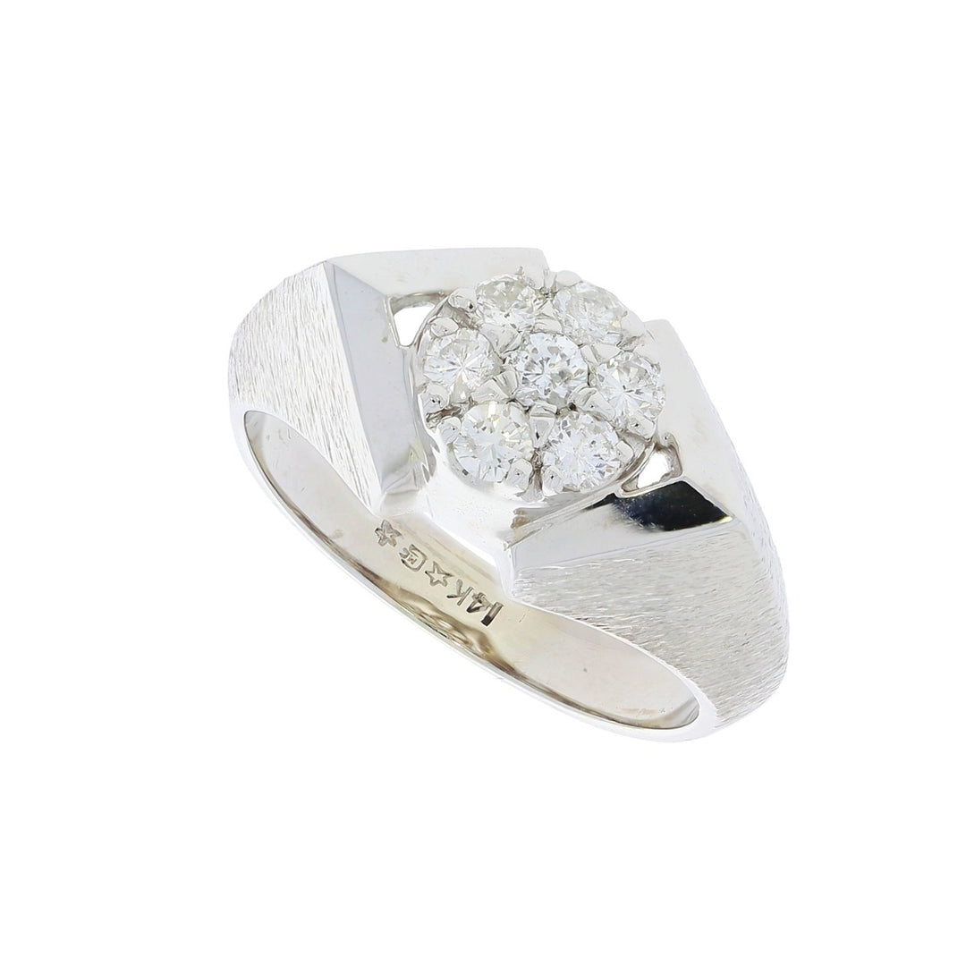 Cluster Diamond Ring 14K White Gold .50 CTW