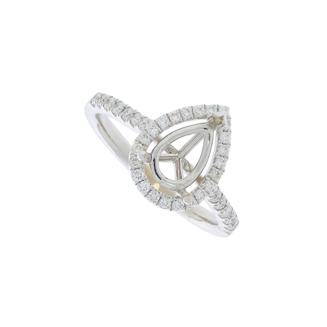 Pear Diamond Halo Setting 14K White Gold