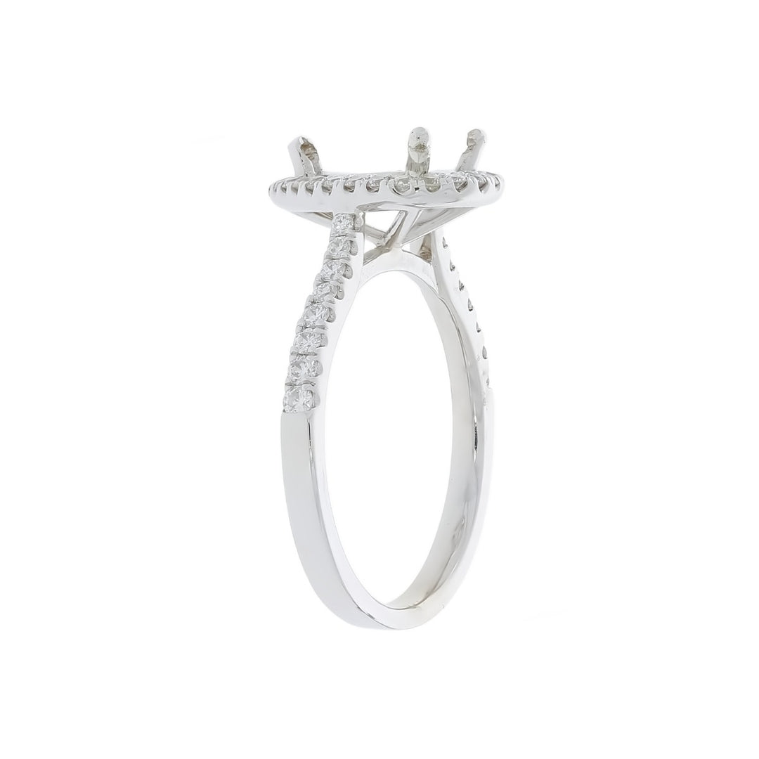 Pear Diamond Halo Setting 14K White Gold