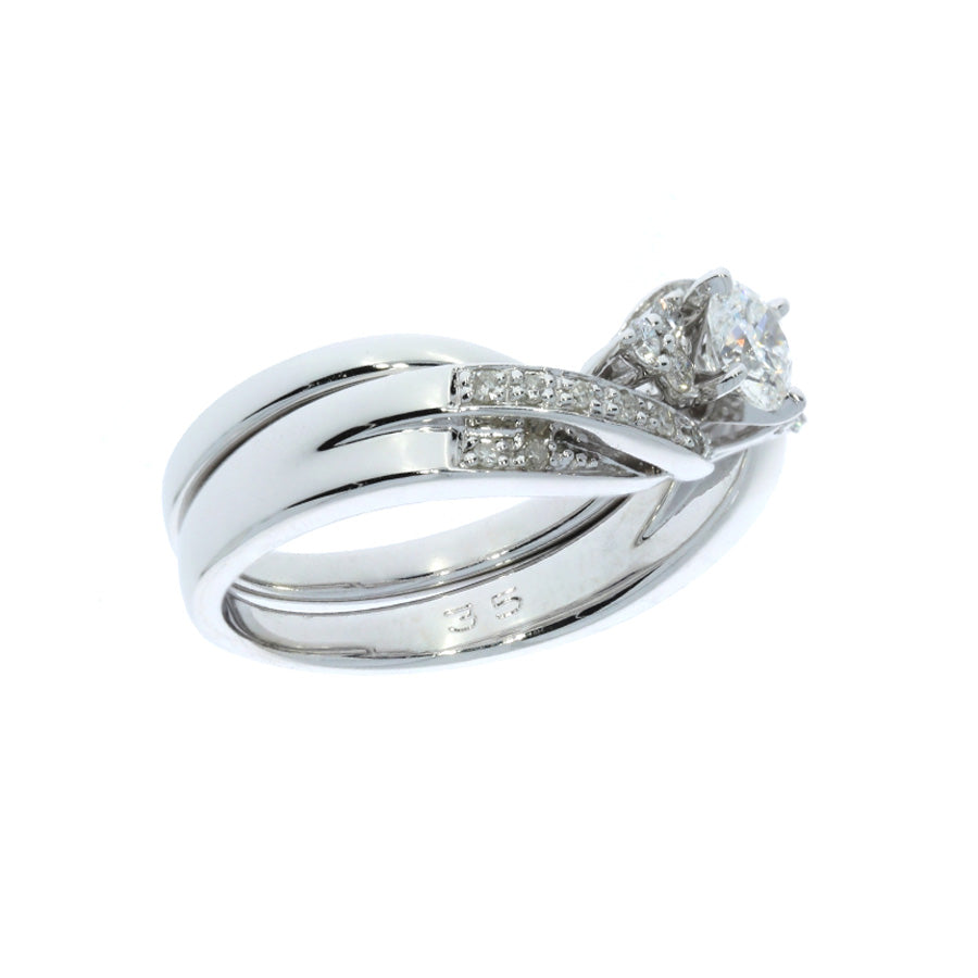 Diamond Wedding Set with Jacket 14K White Gold