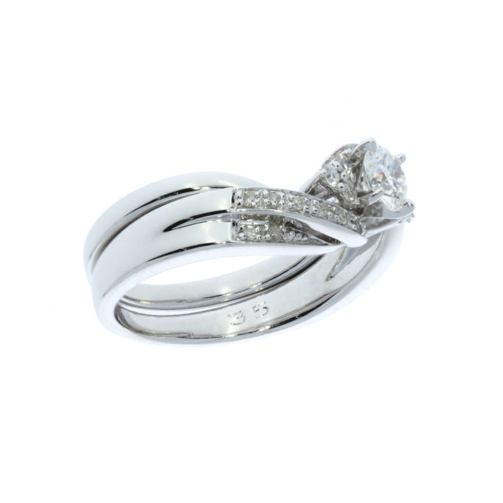Diamond Wedding Set with Jacket 14K White Gold