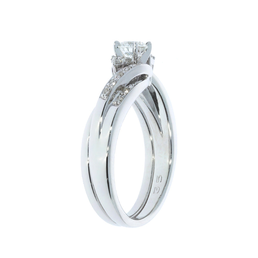 Diamond Wedding Set with Jacket 14K White Gold